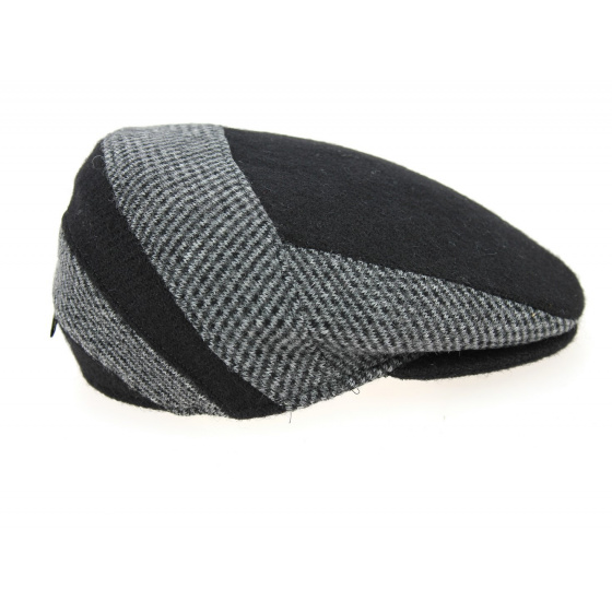 Casquette Plate Ferrara Laine Noire & Grise- Traclet