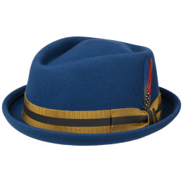 PorkPie Diamond Hat Felt Wool Blue- Stetson