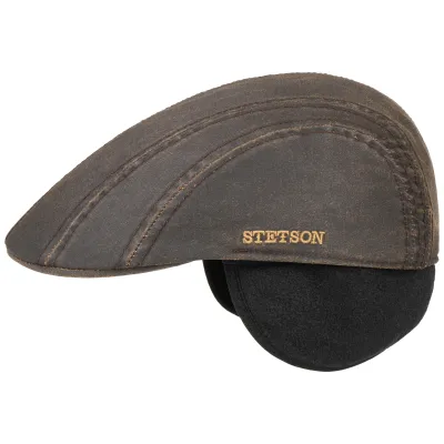 Casquette Modesto Cache-Oreilles Coton Marron- Stetson Reference : 2375 | Chapellerie Traclet