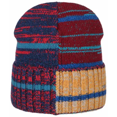 Bonnet Laine Patchwork Bordeaux & Marine- Stetson Reference : 5638 | Chapellerie Traclet