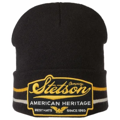 Black Heritage Beanie with Cuff - Stetson Reference: 5873 | Traclet Hat Shop