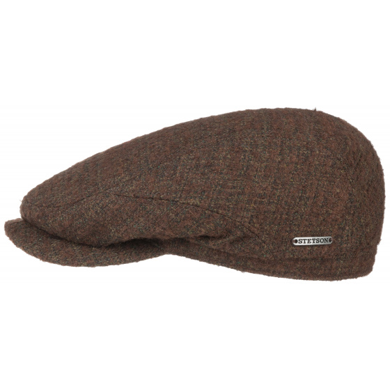 Brown Wool Flat Driver Cap - Stetson