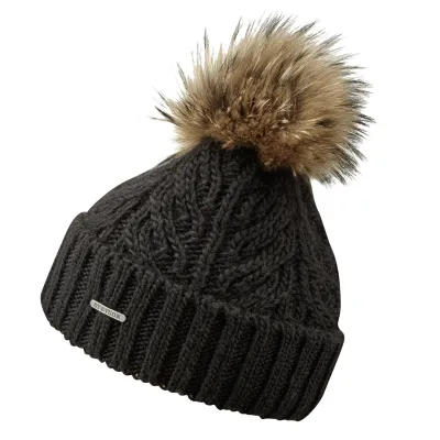 Black Lanette Pompom Beanie - Stetson Reference: 4033 | Traclet Hat Shop