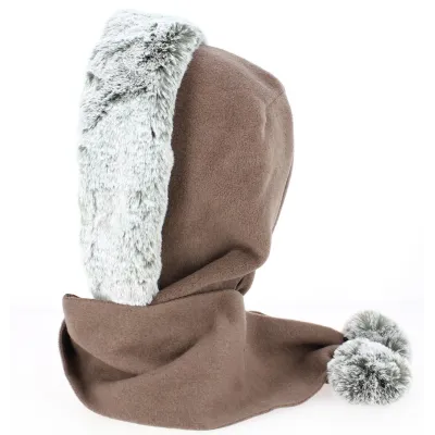Capuche Norell Polaire Fausse Fourrure Noisette- Traclet Reference : 7345 | Chapellerie Traclet