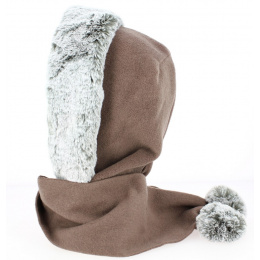 Norell Fleece Hood with Hazelnut Faux Fur - Traclet