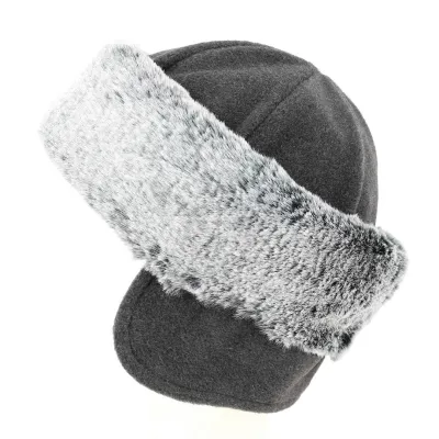 Toque Romanova Polaire & Fausse Fourrure Anthracite - Traclet Reference : 4265 | Chapellerie Traclet