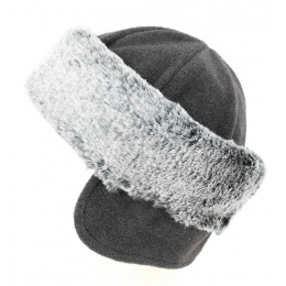 Romanova Polar & Faux Fur Beanie Anthracite - Traclet