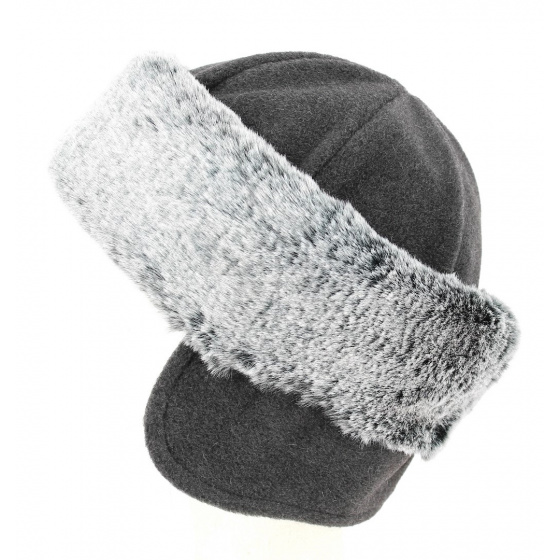 Romanova Polar & Faux Fur Beanie Anthracite - Traclet
