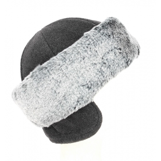 Romanova Polar & Faux Fur Beanie Anthracite - Traclet