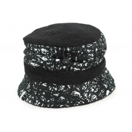 Black and White Filcha Cloche Hat - Mtm