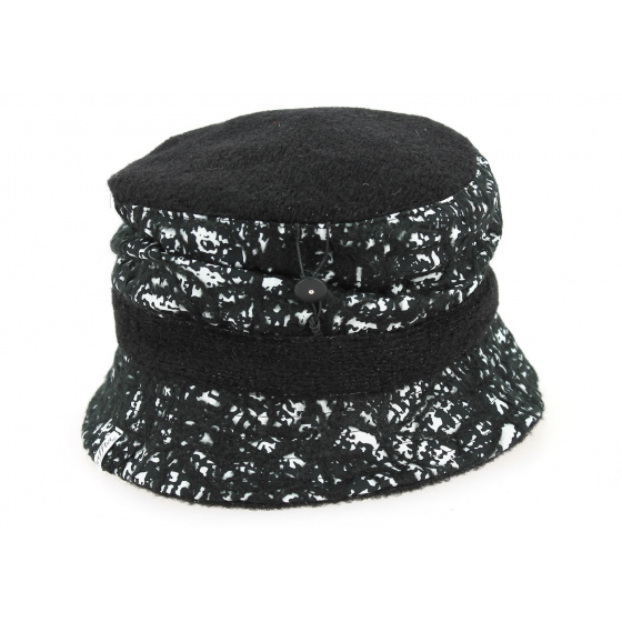 Black and White Filcha Cloche Hat - Mtm