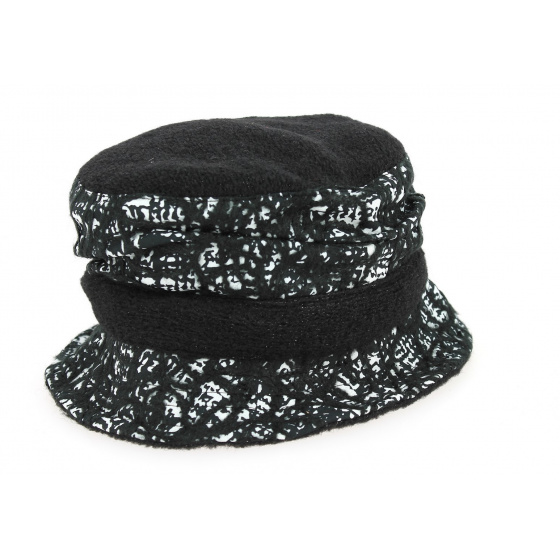 Black and White Filcha Cloche Hat - Mtm