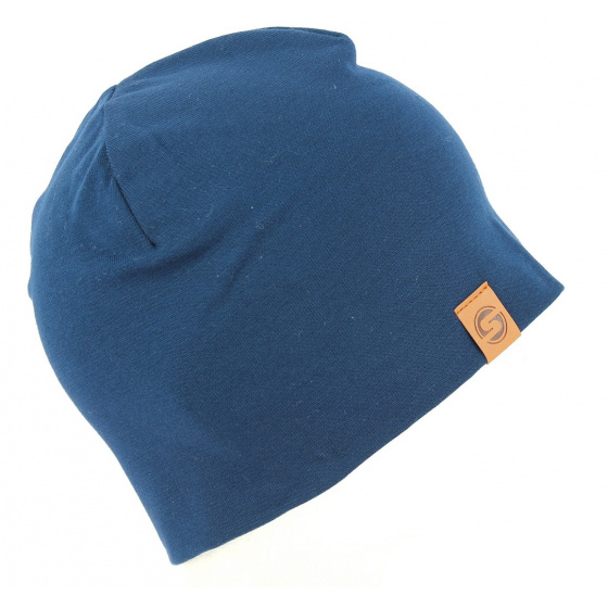 Blue Cotton Basic Beanie - Super Yellow
