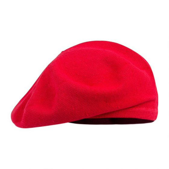 Scarlet Red Cotton Belza Beret - Heritage by Laulhère