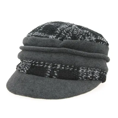 Black & Grey Tartan Newsboy Cap - Traclet Reference: 693 | Traclet Hatters