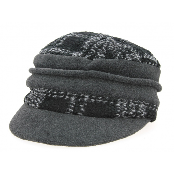 Black & Grey Tartan Newsboy Cap - Traclet