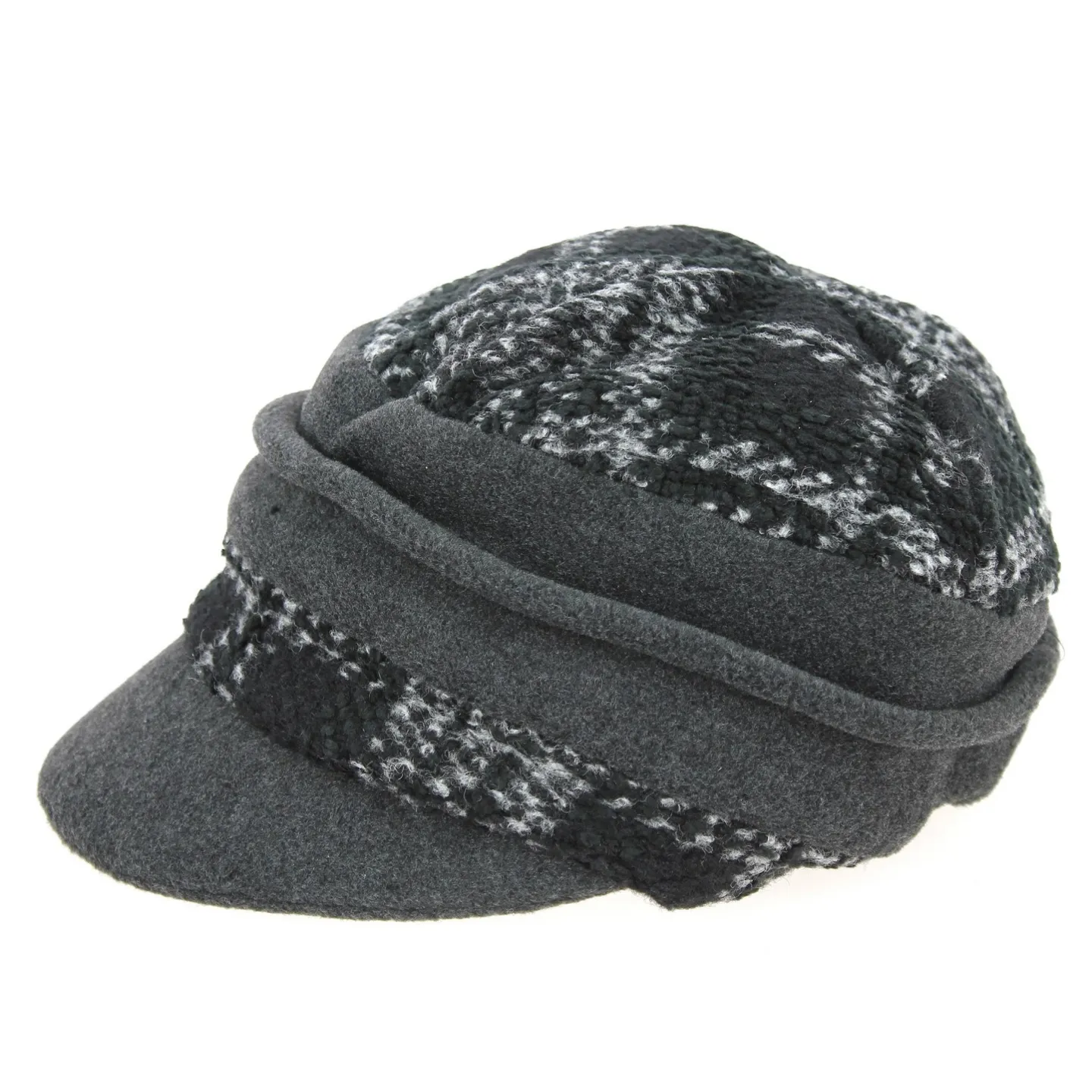 Black & Grey Tartan Newsboy Cap - Traclet Reference: 693 | Traclet Hatters