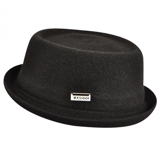 Porkpie Wool Mowbray Hat Black - Kangol Porkpie Wool Mowbray Hat Black - Kangol