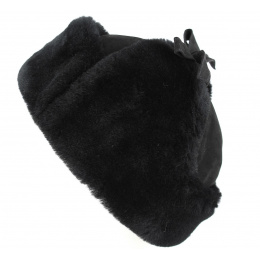Black Sheepskin Real Fur Ushanka/Hat - Traclet