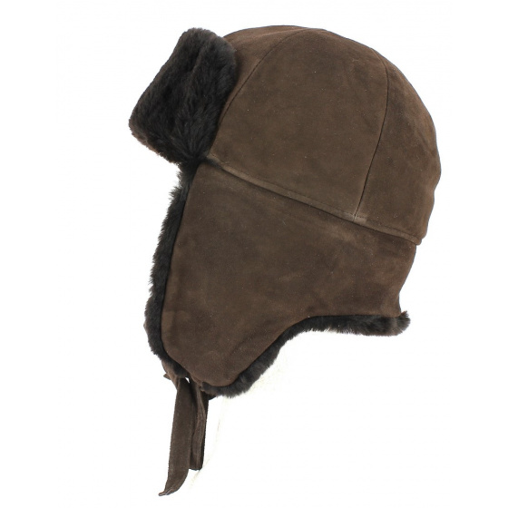 Brown Sheepskin Fur Ushanka - Traclet Brown Sheepskin Fur Ushanka - Traclet