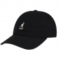 Black Cotton Washed Baseball Cap - Kangol