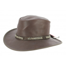 Chapeau Traveller Bison Cuir Marron - American Hat Makers