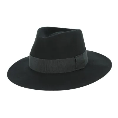 Chapeau Fedora Castellane Feutre Laine Noir- Traclet  Reference : 5398 | Chapellerie Traclet