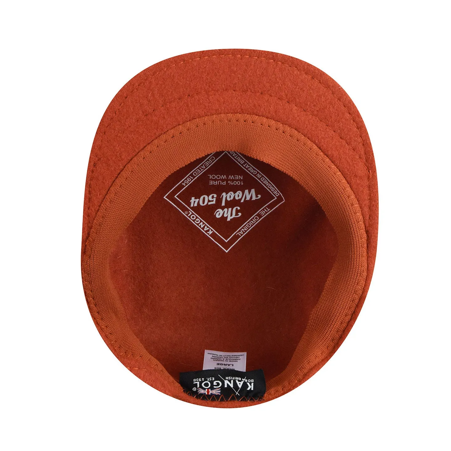 Wool 504 Flat Cap Orange - Kangol Reference: 1980 | Traclet Hat Shop