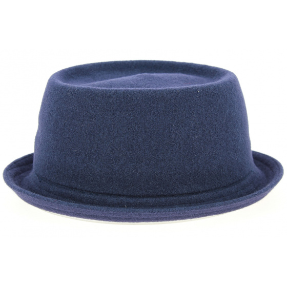 Navy Blue Wool Mowbray PorkPie Hat - Kangol