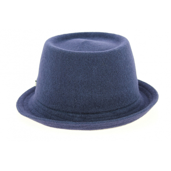 Navy Blue Wool Mowbray PorkPie Hat - Kangol