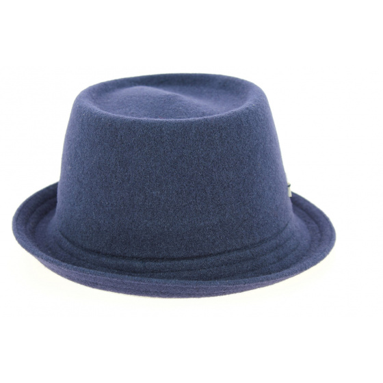 Navy Blue Wool Mowbray PorkPie Hat - Kangol