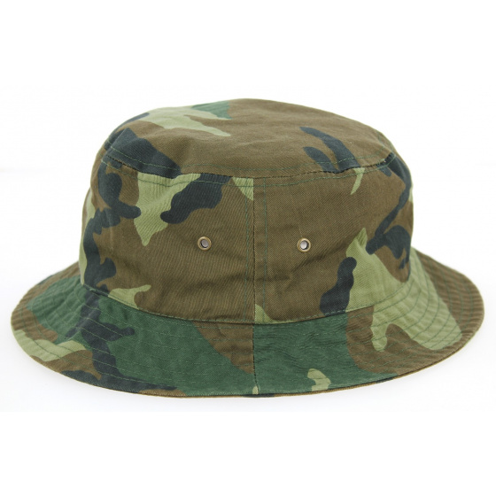 Khaki Cotton Camouflage Bucket Hat - Kbethos