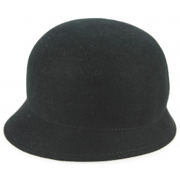 Chapeau Cloche Feutre Laine Noir- Seeberger