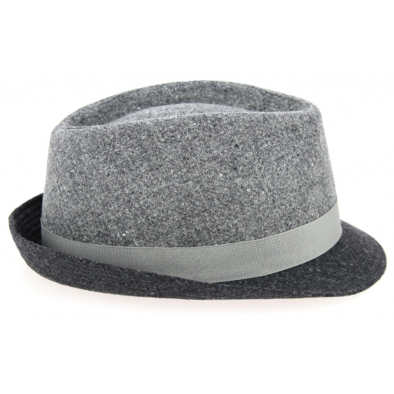 Grey Wool Cabbia Trilby Hat - Traclet