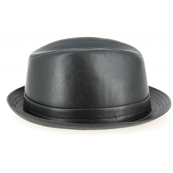 Chapeau Trilby Fabro Cuir Noir- Traclet Chapeau Trilby Fabro Cuir Noir- Traclet