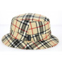 Beige Wool Giarretta Checkered Bucket Hat - Traclet