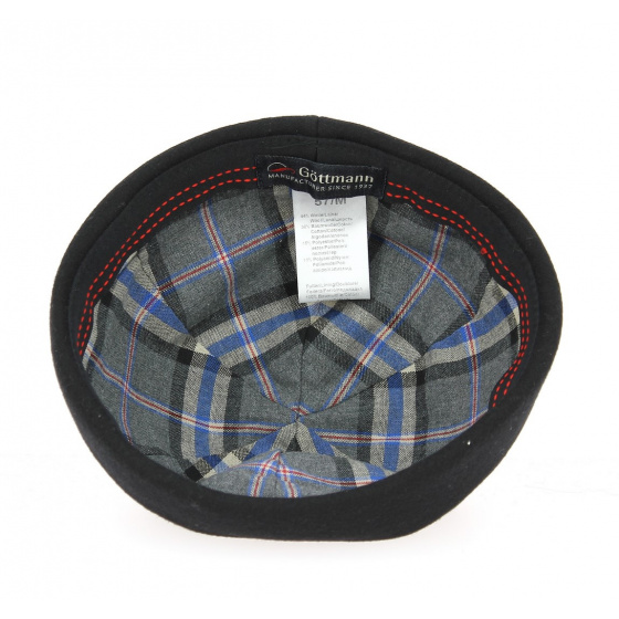 Black Wool & Cotton Docker Beanie - Göttmann