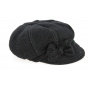 Black Wool Ravarino Newsboy Cap - Traclet