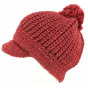 Valestra Wool & Alpaca Beanie Cap Burgundy-Traclet