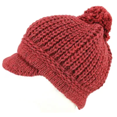 Valestra Wool & Alpaca Beanie Cap Burgundy-Traclet Reference: 2896 | Traclet Hat Shop