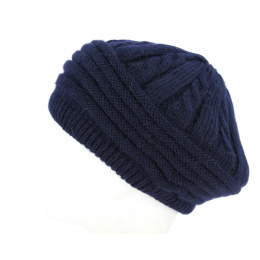 Baroni Angora & Wool Navy Blue Beret - Traclet