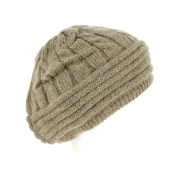 Béret Baroni Angora & Laine Taupe- Traclet  Béret Baroni Angora & Laine Taupe- Traclet