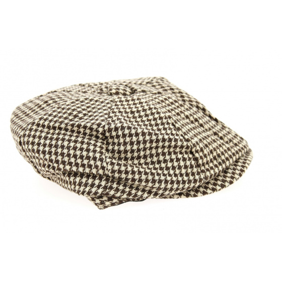 Casquette Irlandaise Pied de Poule Marron- Traclet
