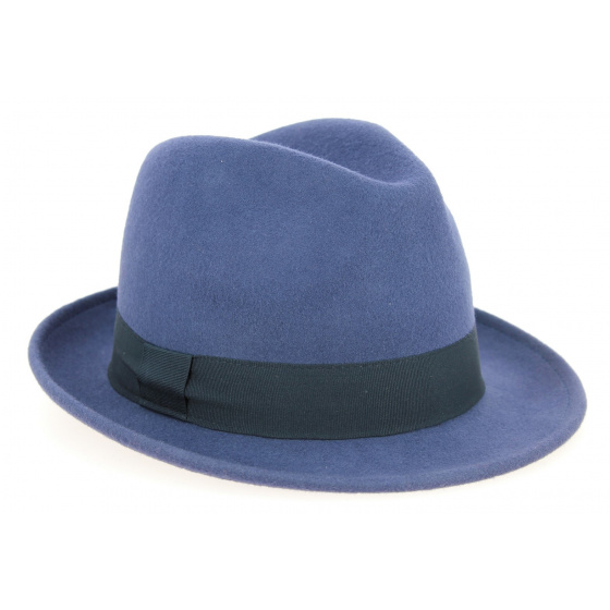Greenwich Blue Wool Felt Trilby Hat - Traclet