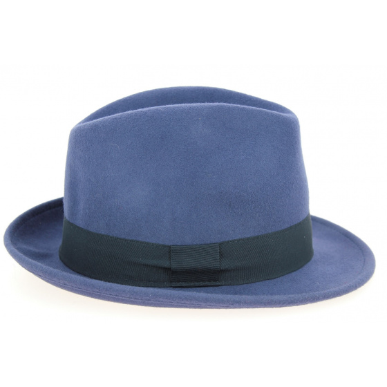 Greenwich Blue Wool Felt Trilby Hat - Traclet