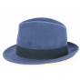 Chapeau Trilby Greenwich Feutre Laine Bleu- Traclet