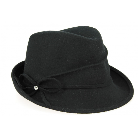 Trilby Maciano Felt Wool Hat Black- Traclet