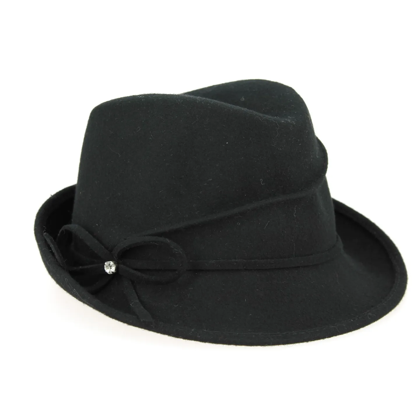 Chapeau Trilby Maciano Feutre Laine Noir- Traclet Reference : 2562 | Chapellerie Traclet
