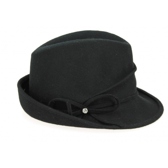 Chapeau Trilby Maciano Feutre Laine Noir- Traclet Chapeau Trilby Maciano Feutre Laine Noir- Traclet