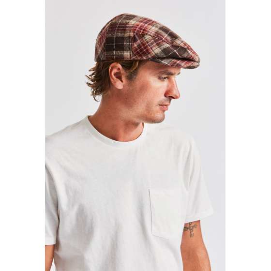 Hooligan Wool Cap Brown & Burgundy - Brixton
